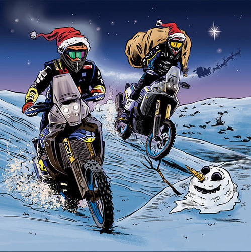 Adventure Motorcycle Christmas Card